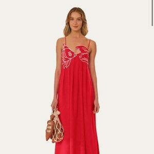 Farm Rio Red Fish Top Maxi Dress
